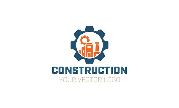 Vector a white logo for construction with a symbol for construction