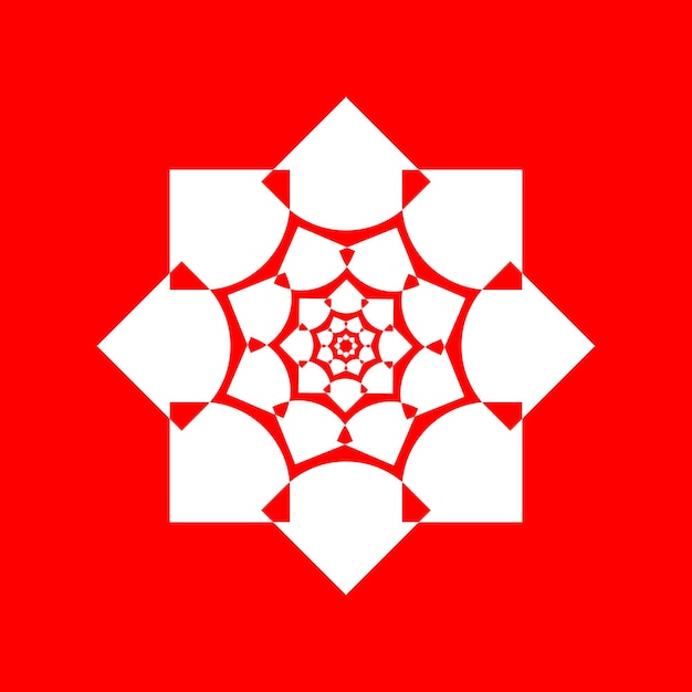 A white lotus mandala on red backgroundWeb