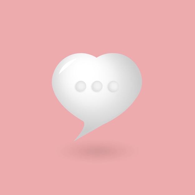 White love chat bubble on pink backgroundsocial media message concept rendering illustration