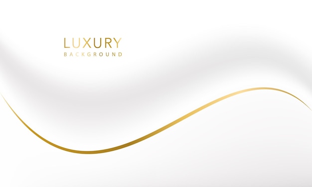 White luxury abstract background with golden lines and shadows Premium vector illustration