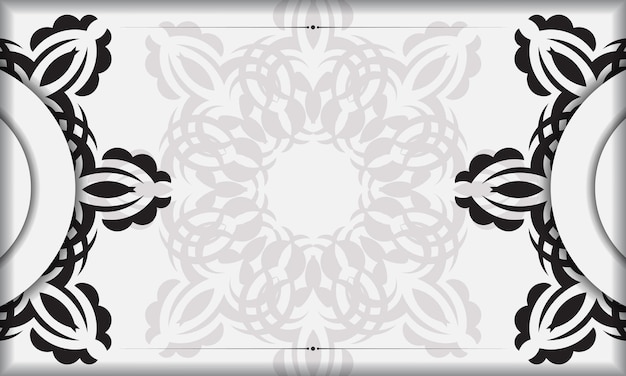 White luxury background with abstract mandala ornament.