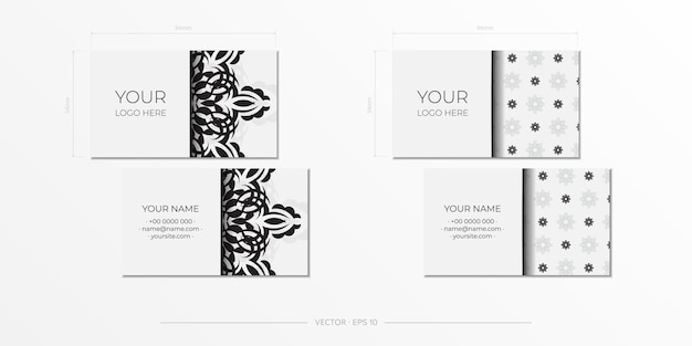 White luxury Business cards. Decorative business card ornament