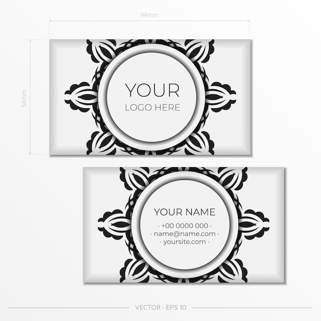 White luxury Business cards. Decorative business card ornaments