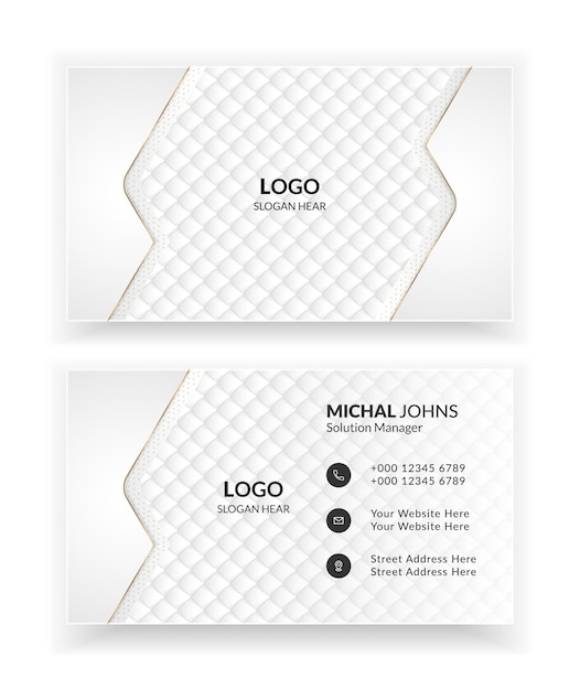 White luxury creative and clean business card templates.