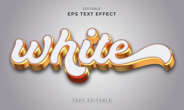 White Luxury editable 3d text effect premium vector