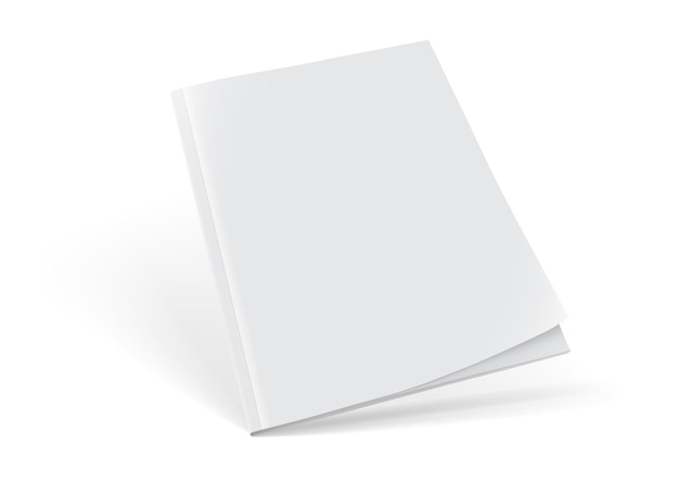 white magazine standing isolated on white