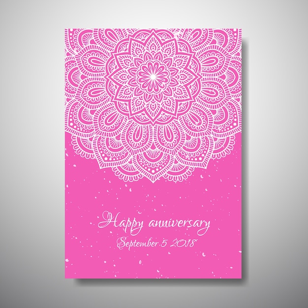 Vector white mandala premium luxury card.