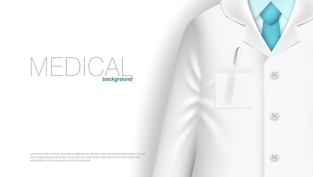 Vector white medical back template with abstract doctor