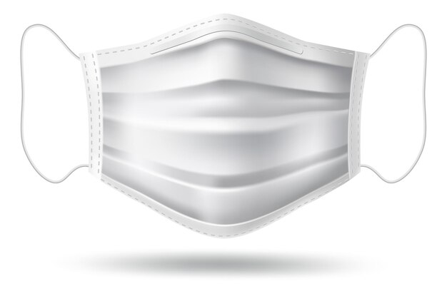 Vector white medical face mask protection realistic mockup