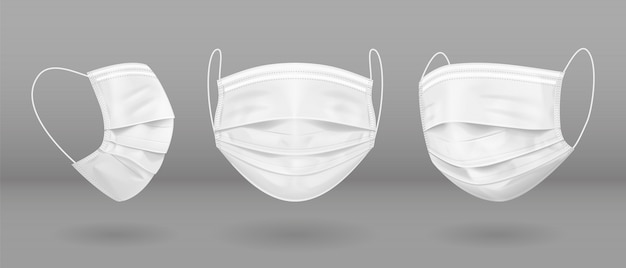 Vector white medical mask