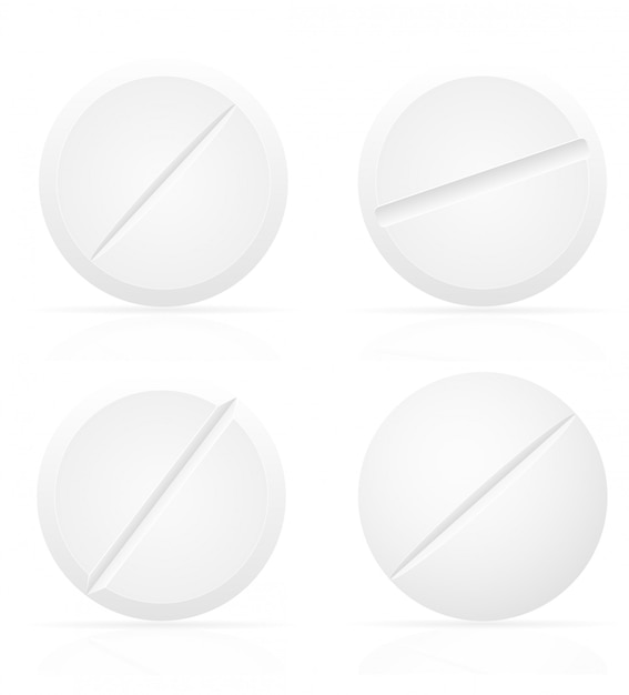 White medical pills for treatment vector illustration