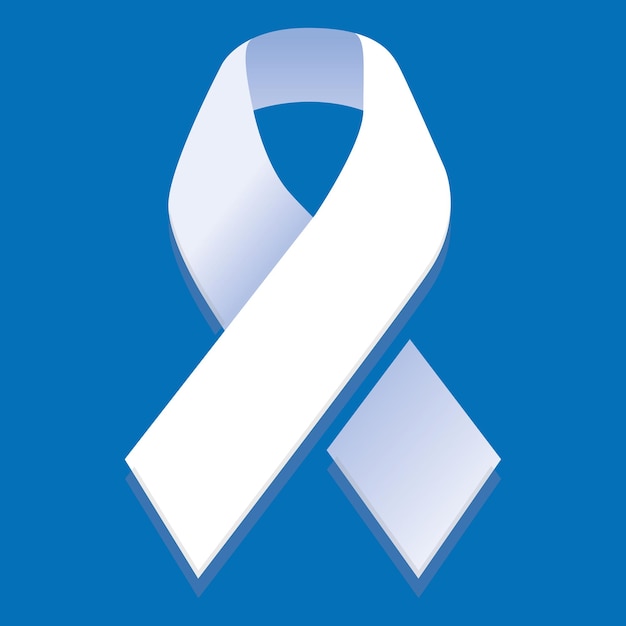 White medical ribbon vector icon