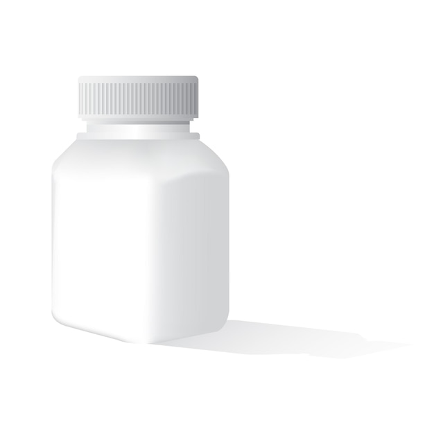 Vector a white medicine bottle with a white cap on it