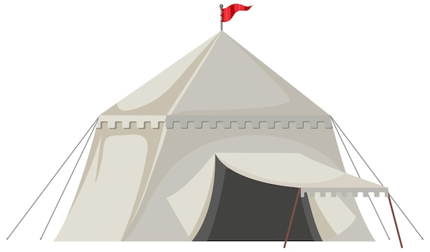 Vector white medieval tent isolated