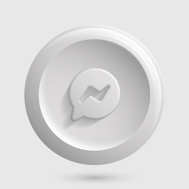 White Messaging APP Icon Chatting Social Media Logotype Vector illustration