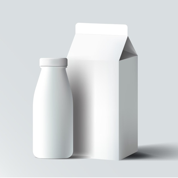 Vector white milk box on white background