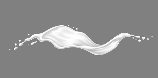 White milk cream or yogurt wave flow splash Velvety creamy jet cascades in a luscious captivating wave creating a deliciously tempting Isolated realistic 3d vector burst of pure indulgence