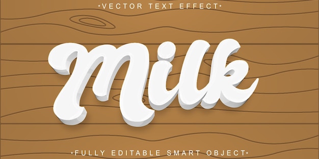 White Milk Vector Fully Editable Smart Object Text Effect