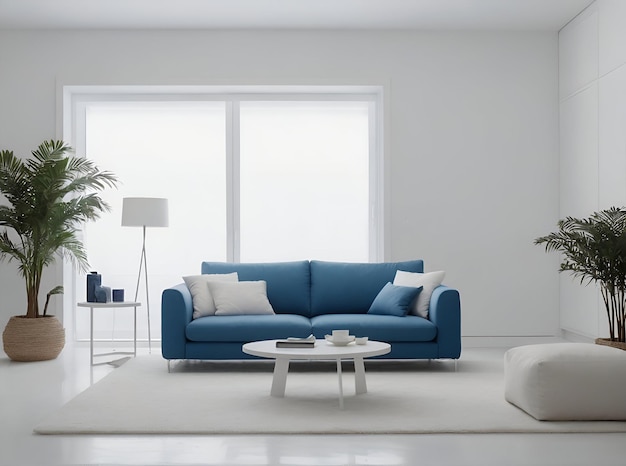 Vector white minimal living room