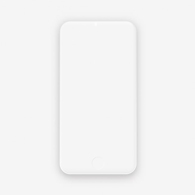 Vector white mobile phone  clay smartphone