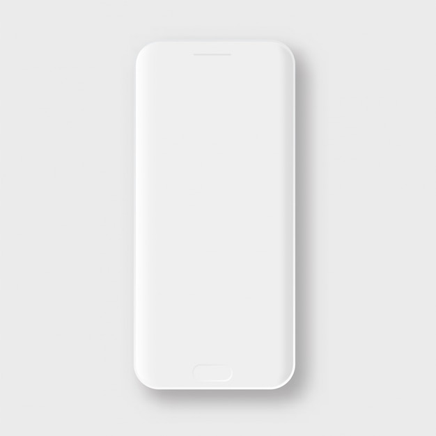 Vector white mobile phone  clay smartphone