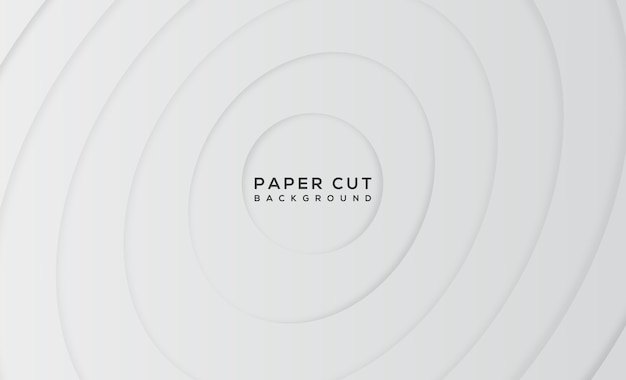 White modern abstract paper cut background