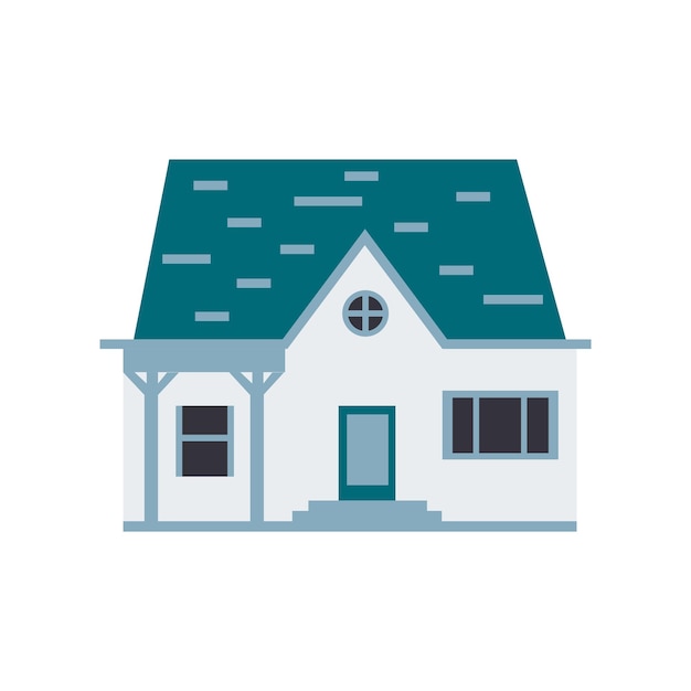 white modern house vector illustration