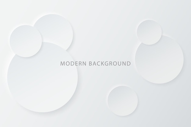 White modern neomorphism abstract background. gradient background with neomorphism circles.