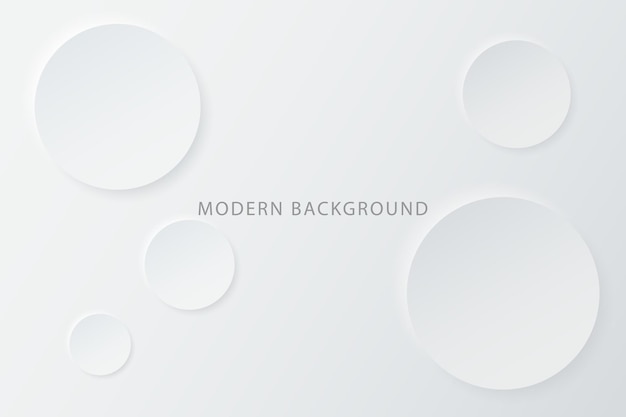 Fondo astratto di neomorfismo moderno bianco. sfondo sfumato con cerchi di neomorfismo.