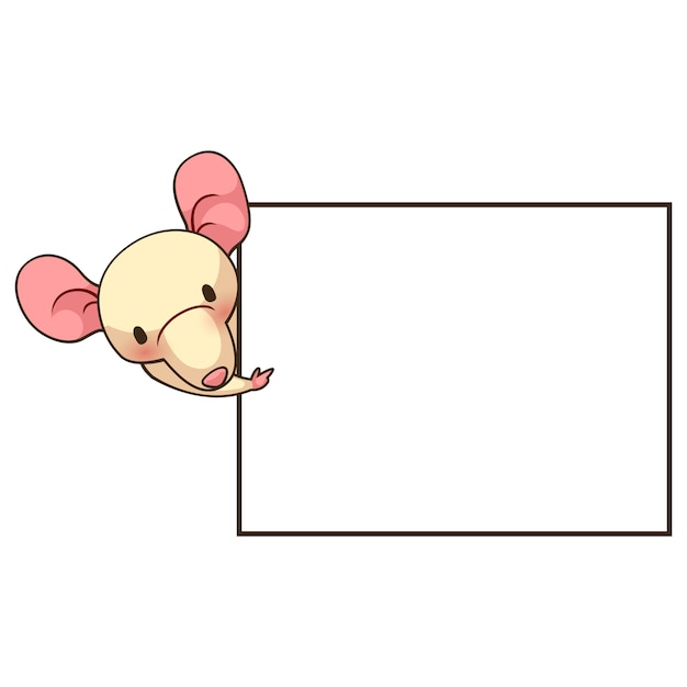 White mouse and sign board