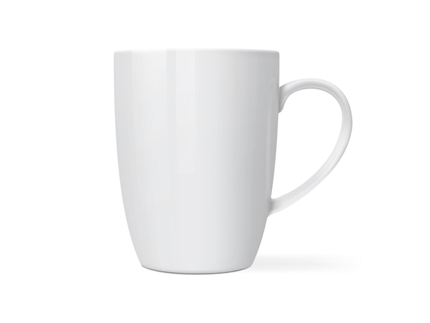 Vector white mug isolated on white background vector mock up