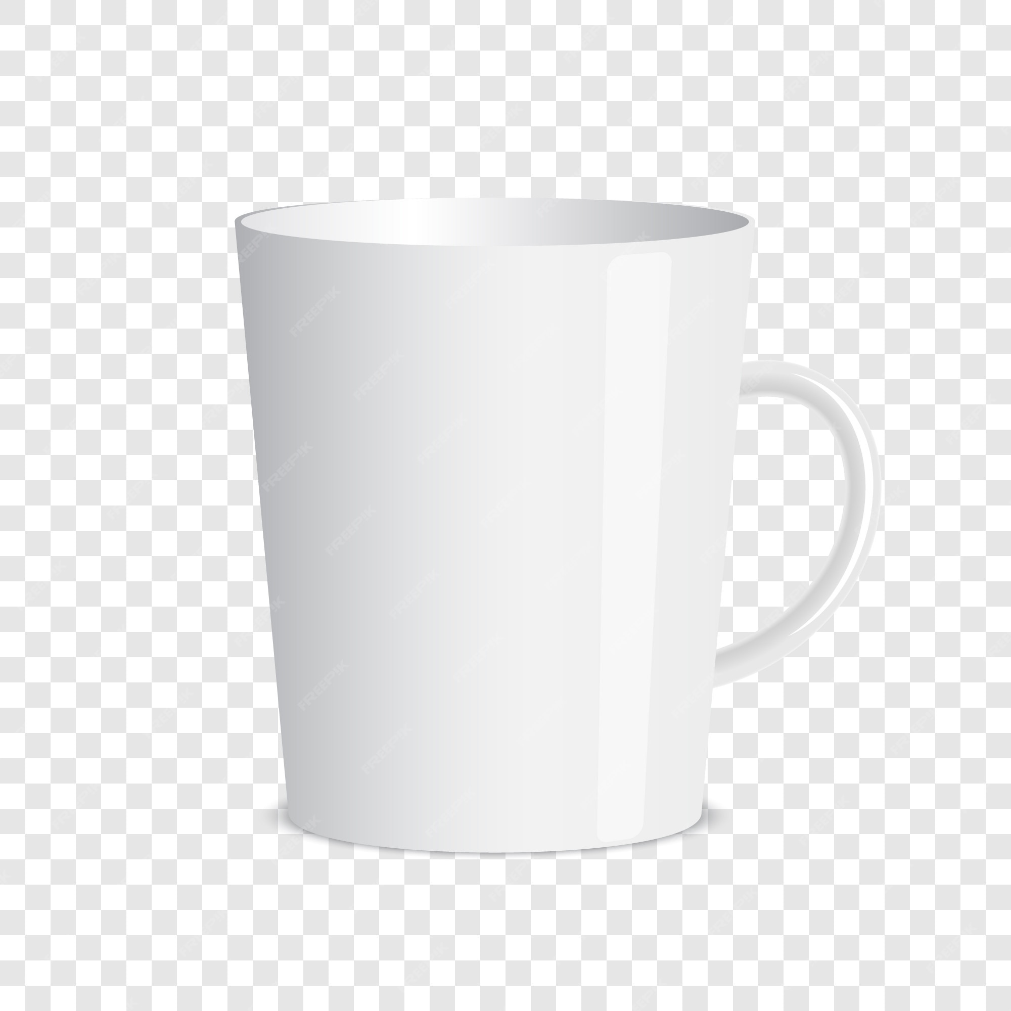Premium Vector  White mug on transparent background. illustration.