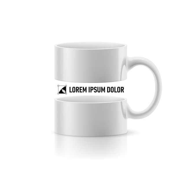 Vector white mug with space in the middle