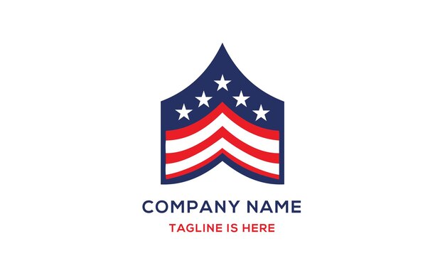 White Navy Blue Modern American Veteran Company Logo