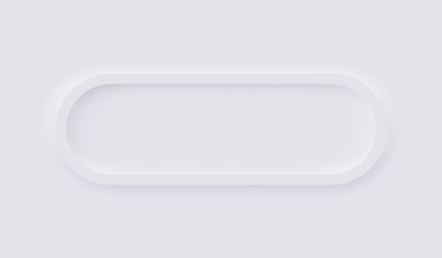 웹 디자인, 응용 프로그램 UI 등을 위한 흰색 뉴모피즘 소프트 UI 디자인, 빈 단추, 벡터.