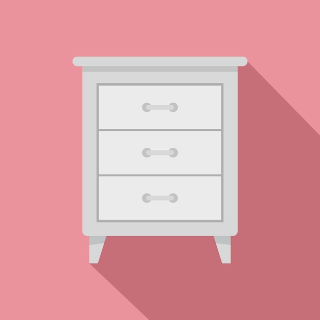 White nightstand icon Flat illustration of white nightstand vector icon for web design