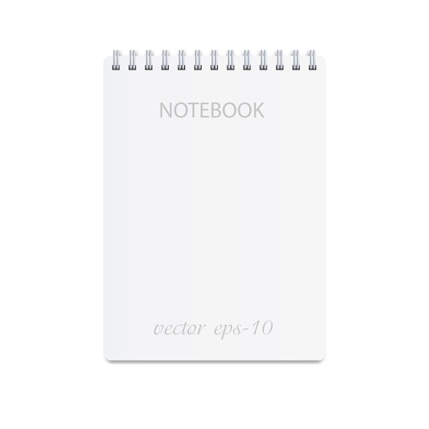 Vector white notebook  paper mocap for inscription