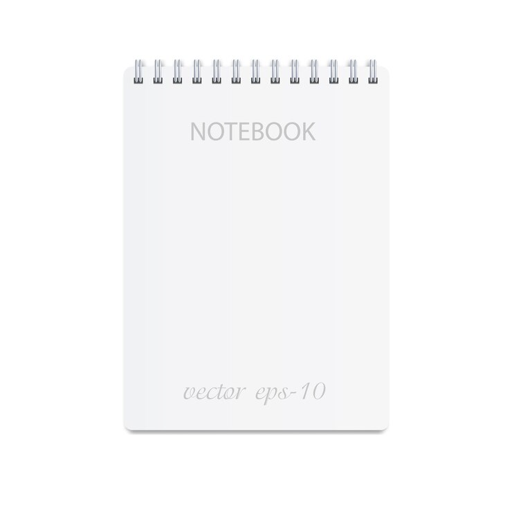 Vector white notebook  paper mocap for inscription