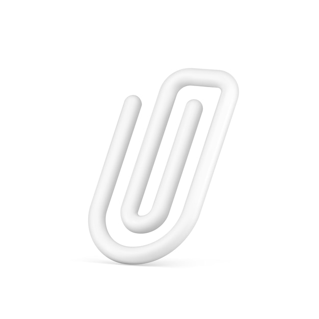 Белая офисная скрепка 3d icon оборудование для напоминания крепежа и документов