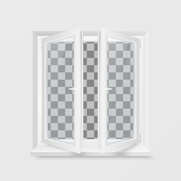 Vector white office plastic window