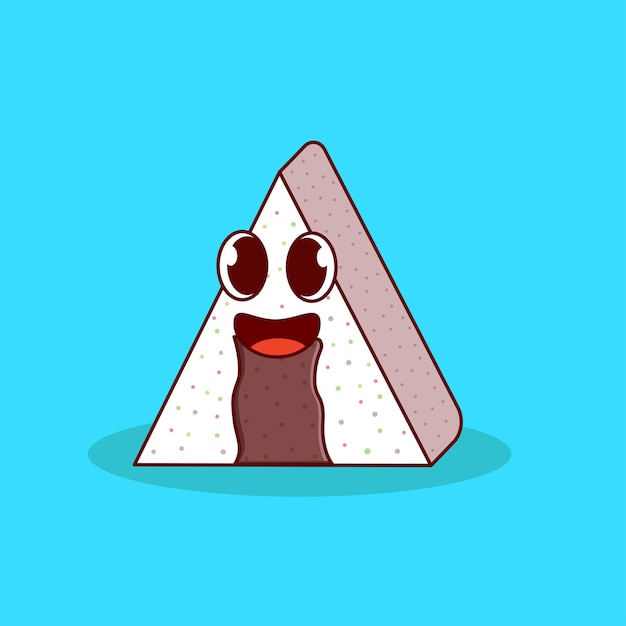 I personaggi bianchi di onigiri e sushi ridono illustrazione vettoriale isolata