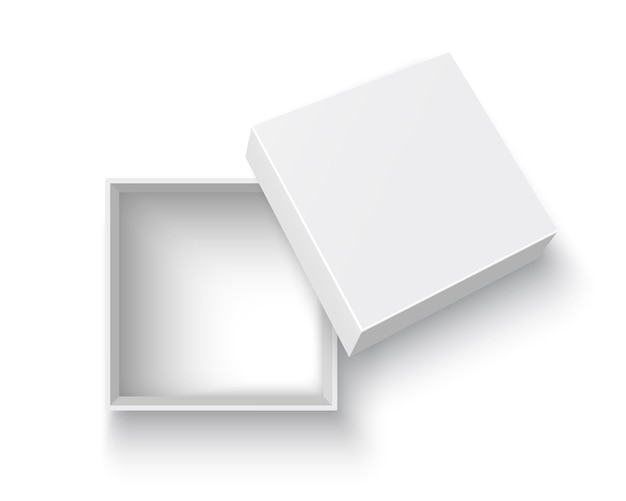 Vector white open box illustration