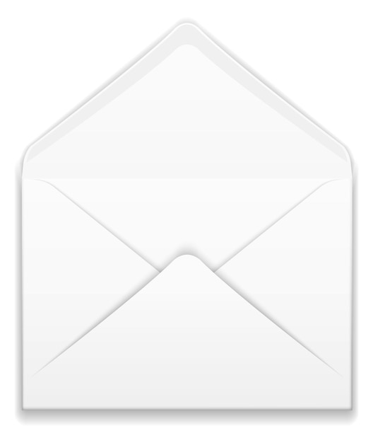 흰색 오픈 봉투 메일 기호 편지 아이콘