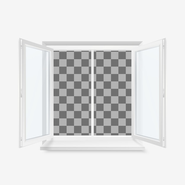 White open office plastic window