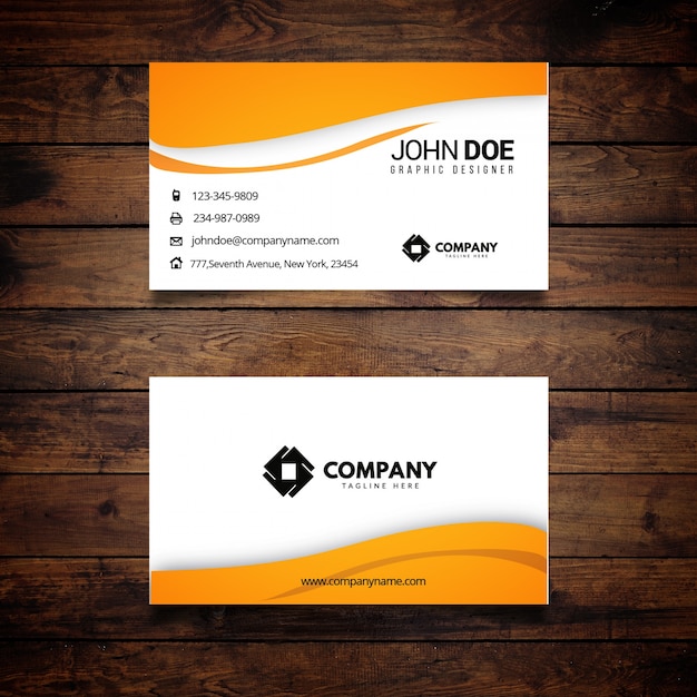 White and orange business card