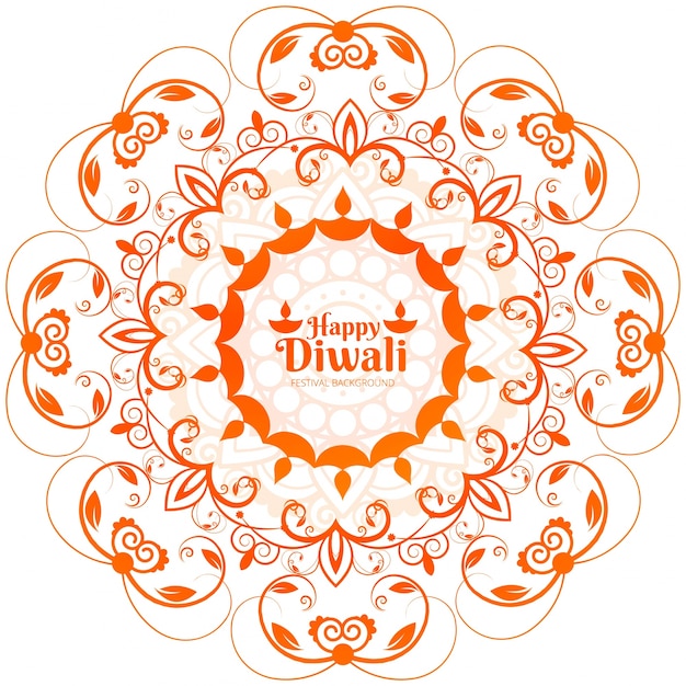 white and orange diwali festival design