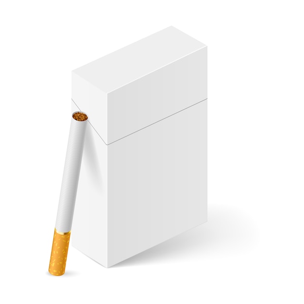 Vector white pack of cigarettes