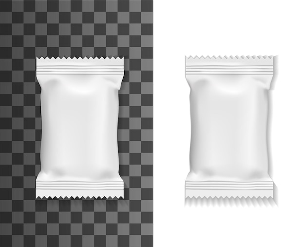 Vector white pack mockup sachet or pouch bag