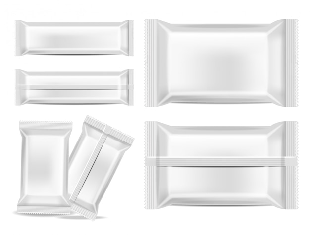 Vector white package for chocolate, isolated packaging set