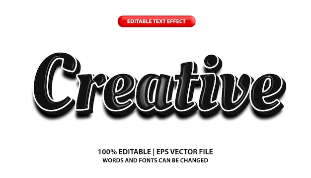 A white page with the word creative on it